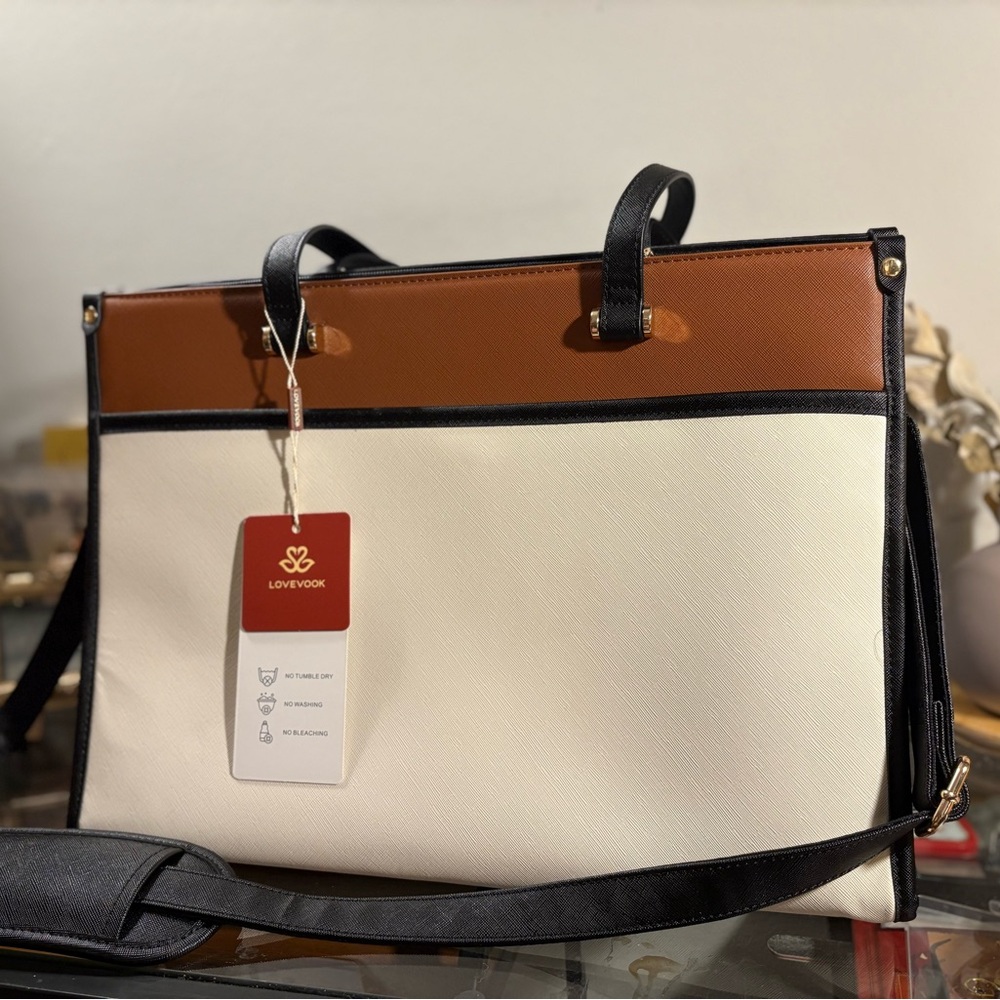 NWT LoveVook Professional Faux Leather Laptop Tote Bag - Picture 7 of 9